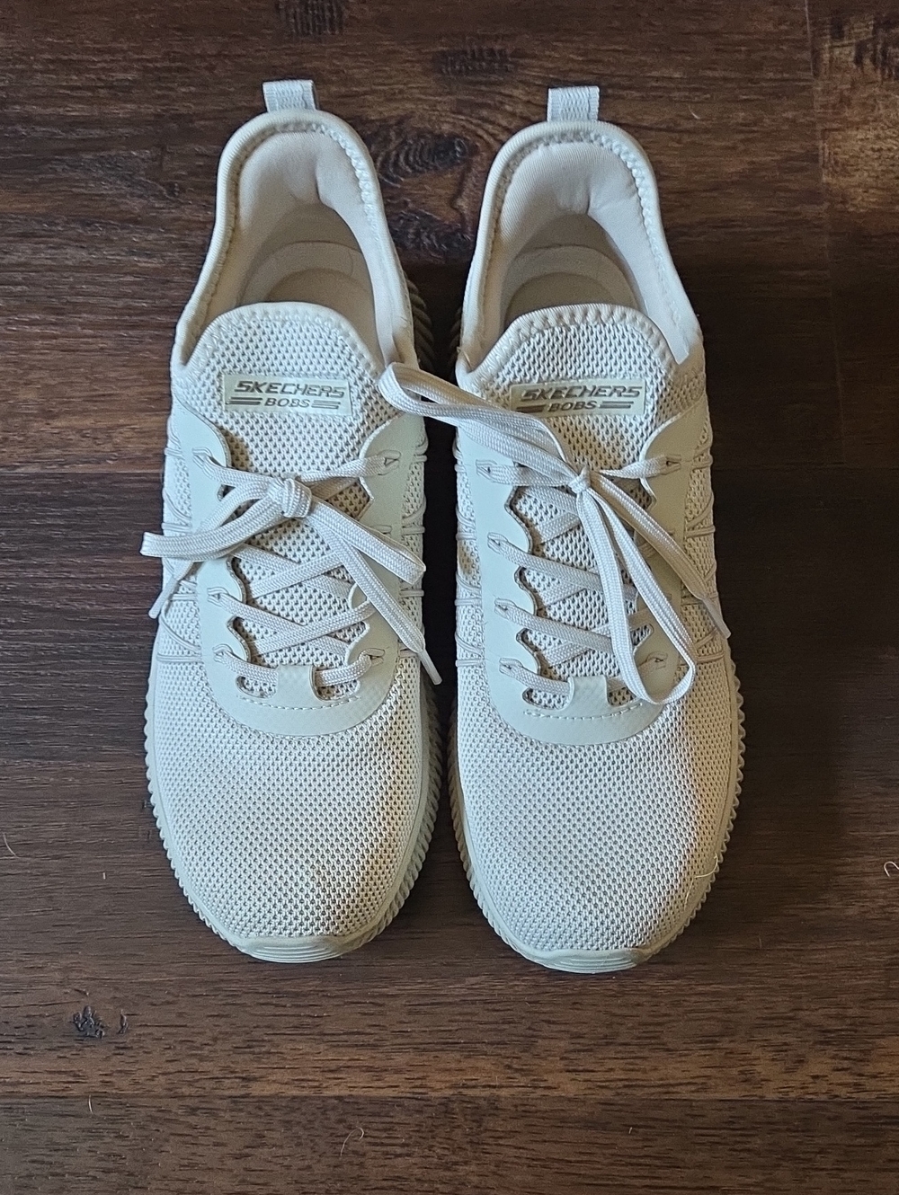 Skechers BOBS Women's Cream Knit Slip-On Sneakers